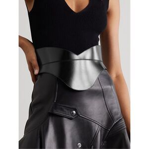NWT ALEXANDER MCQUEEN Glossed-leather waist belt Size IT36/US0 $2,190
